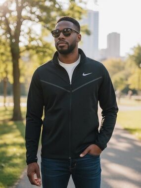 Men’s Nike DRI-FIT Lightweight Black Full-Zip Jacket